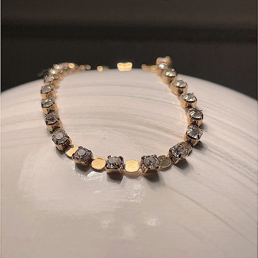 7”‎ Gold Tone & Cubic Zirconia Tennis Bracelet - Dainty Lightweight Classic